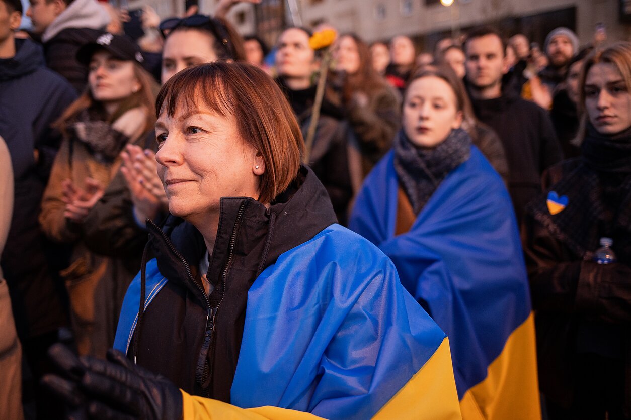 Palaikymo akcija Ukrainai prie Seimo rūmų