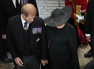Karalienės Elžbietos II laidotuvės, princas Harry ir Meghan Markle