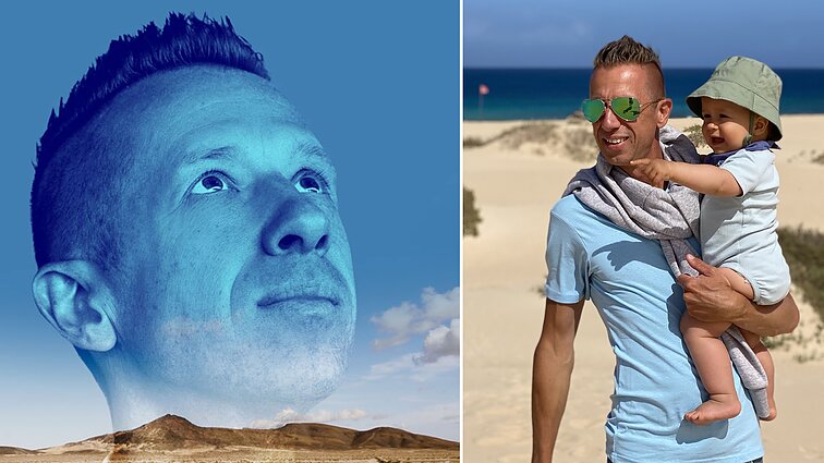 Linas Adomaitis su sūnumi Jokūbu