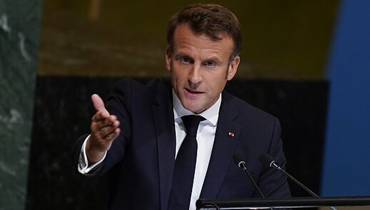 Žinios. Macronas Rusijos agresiją pavadino grįžimu į imperializmo laikus