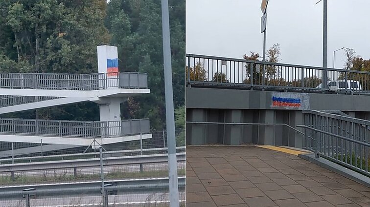 Žinios. Vandalizmo aktas Grigiškėse: gyventojai rado gausybę išpaišytų Rusijos vėliavų