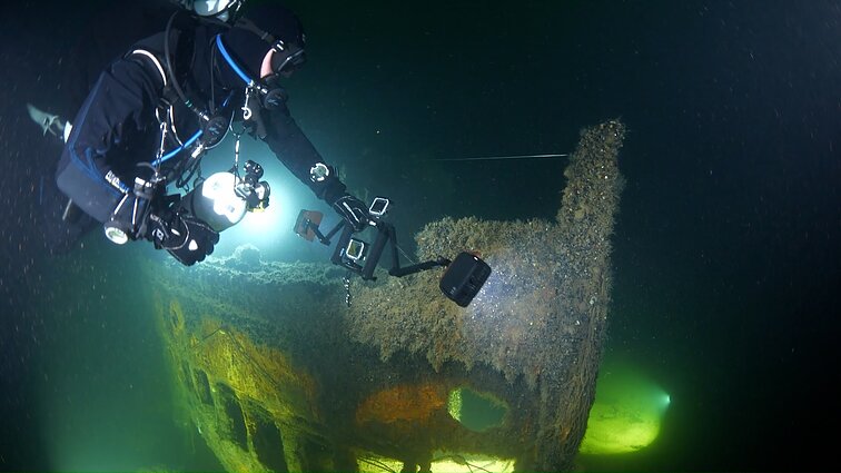 Shipwrecks at the bottom of the Baltic Sea