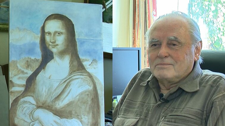 86-erių Kauno rajono gyventojas ėmėsi mėgstamos veiklos – bando tapyti taip, kaip tai darė da Vinci