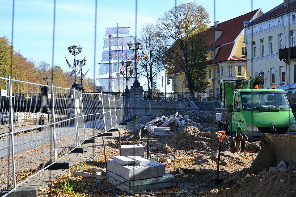 Klaipėda, gatvių remontas senamiestis