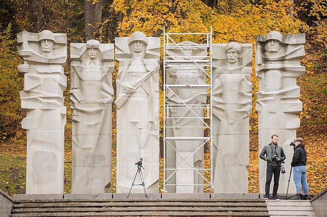 Soviet World War Two memorial at Antakalnis Cemetery in Vilnius