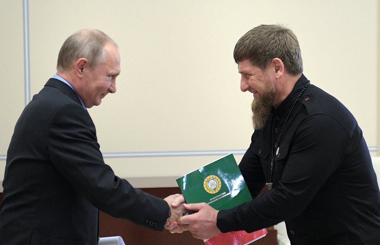 Ramzanas Kadyrovas ir Vladimiras Putinas Ramzanas Kadyrovas ir Vladimiras Putinas