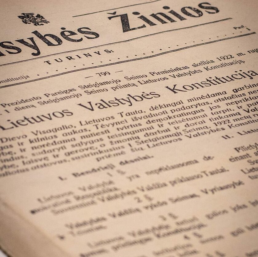 Istorijos perimetrai. Pirmajai Lietuvos Respublikos Konstitucijai 100 metų