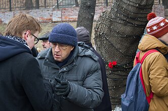 Леонид Гозман на похоронах Бориса Немцова (2015 г.)