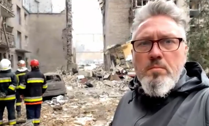 Filmą Ukrainoje kuriantis Bružas apie smūgius Mykolajivui: būti čia būtent dabar – išskirtinė patirtis