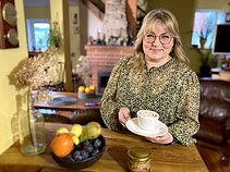 Stiklainyje keptas trupininis pyragas iš vaisių likučių Stiklainyje keptas trupininis pyragas iš vaisių likučių