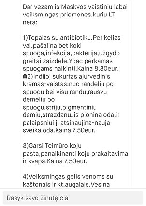 Platformoje „Vinted“ reklamuojami rusiški vaistai