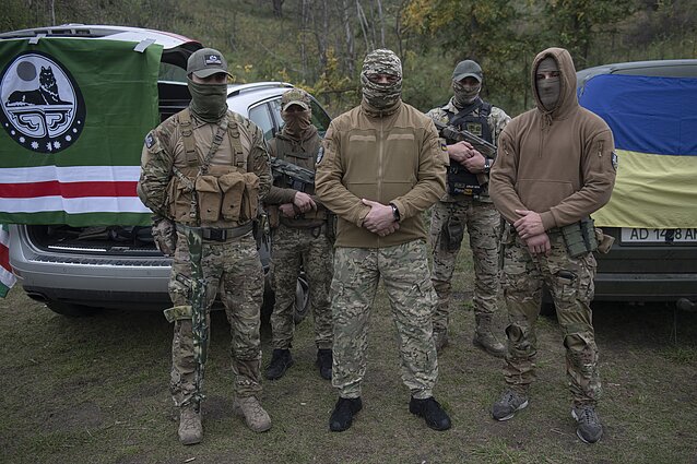 Prie Ukrainos kariuomenės prisijungę čečėnų savanoriai