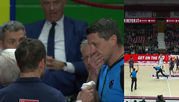 Neįprasta vakaro pradžia Europos taurėje: metus ginčo kamuolį smarkiai nukentėjo rungtynių arbitras