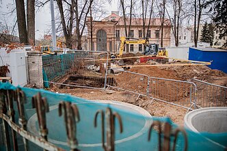 Žygimantų gatvėje vykstantys statybų darbai