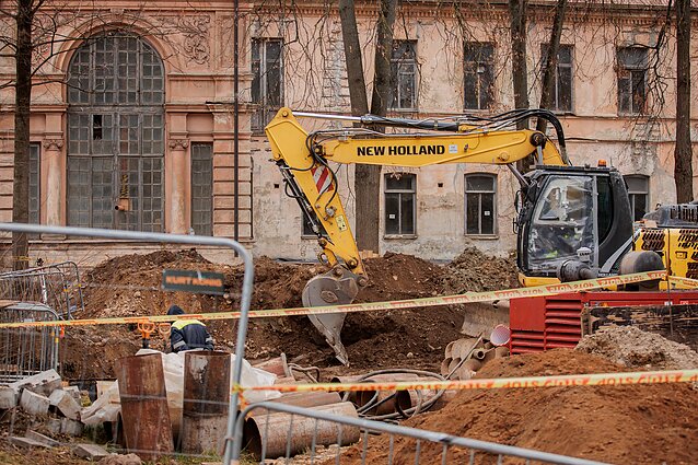 Žygimantų gatvėje vykstantys statybų darbai