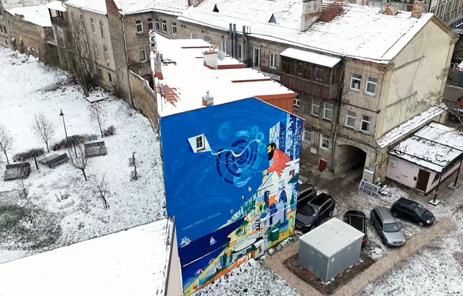 Minint Lietuvos ir Izraelio diplomatinių santykių 30-metį, ant sostinės sienos atsirado ryškiaspalvis piešinys