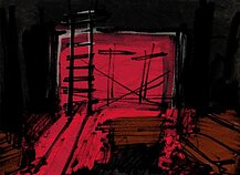 Эскиз Ирины Комиссаровой к спектаклю «Русский роман»