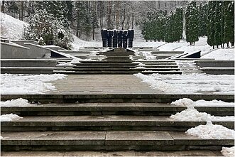 Soviet World War Two memorial at Antakalnis Cemetery in Vilnius