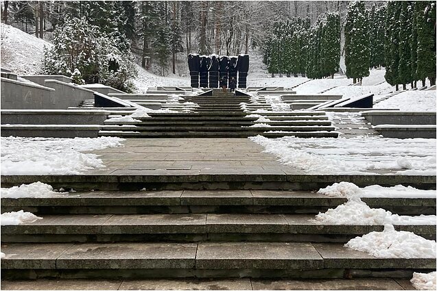 Soviet World War Two memorial at Antakalnis Cemetery in Vilnius