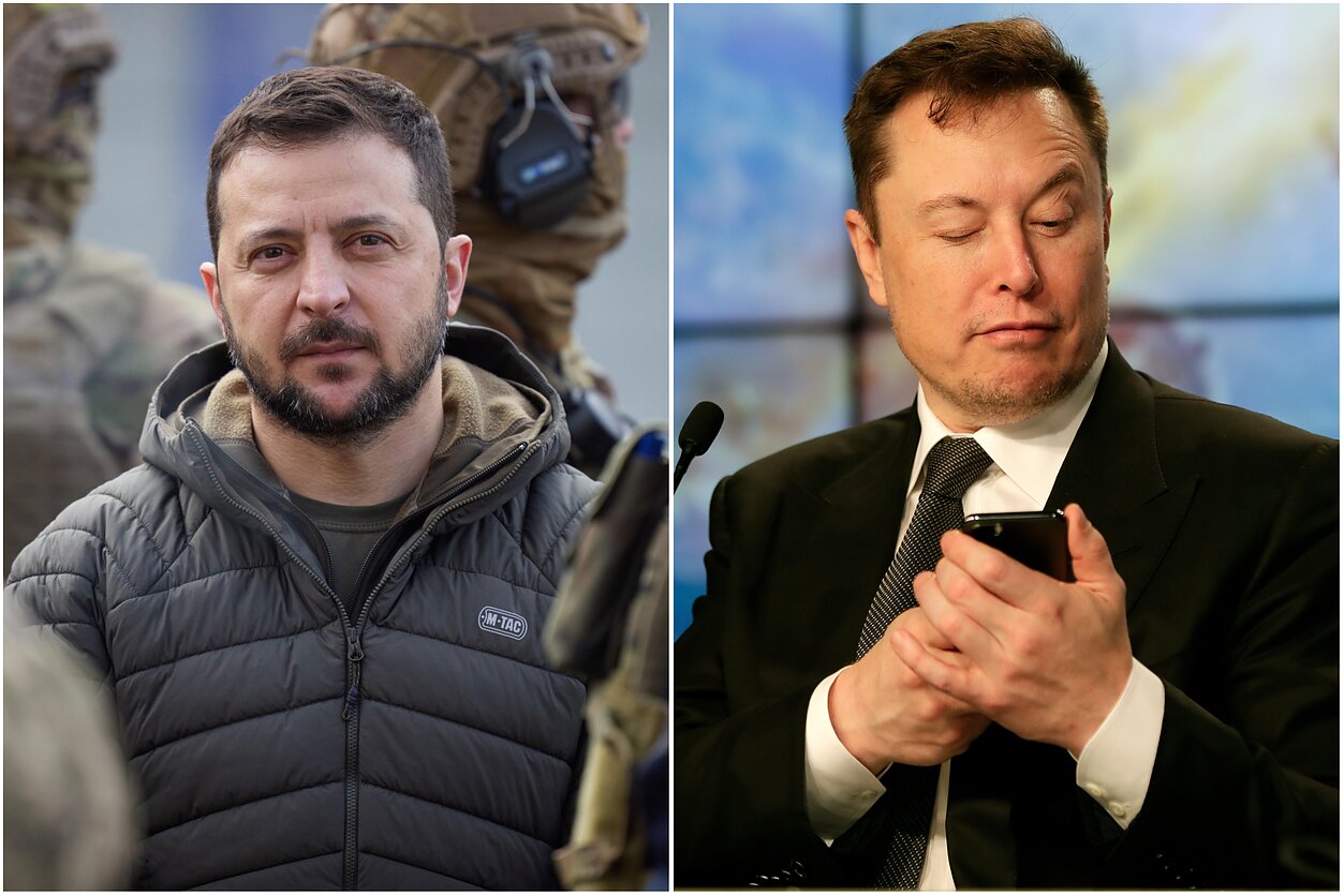 Volodymyras Zelenskis ir Elonas Muskas Volodymyras Zelenskis ir Elonas Muskas