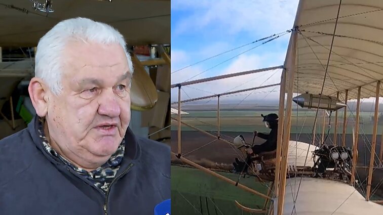 Į dangų pakilo Stasio Čepaičio sukonstruotas lėktuvas: visą orlaivį surinko savo paties rankomis