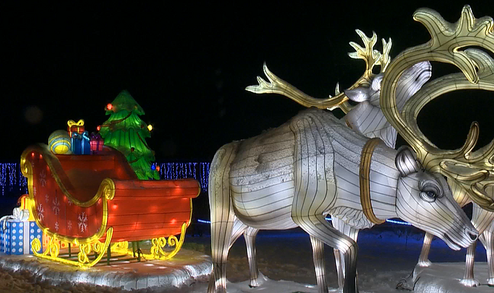 Šimtai šviesos figūrų, Kalėdų Senelis ir užburti jo elniai: visa tai – šviesų festivalyje „Džiunglių knyga“