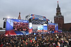 Russians celebrate illegal annexation of Ukrainian lands, Moscow, September 2022