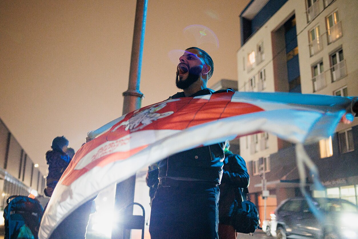 Protesty białoruskiej opozycji w Wilnie Protesty białoruskiej opozycji w Wilnie