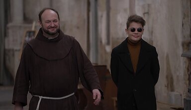 Pranciškonas brolis Juozapas Marija Žukauskas ir menininkas Marius Povilas Elijas Martynenko Pranciškonas brolis Juozapas Marija Žukauskas ir menininkas Marius Povilas Elijas Martynenko