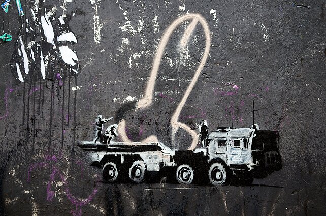 Dzieło Banksy w Kijowie