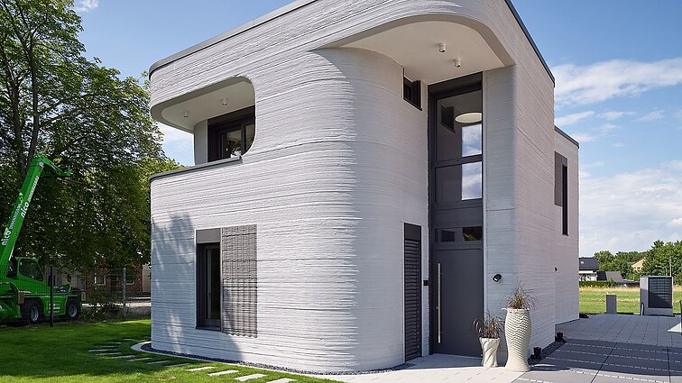 The first 3D-printed house in Beckum, Germany