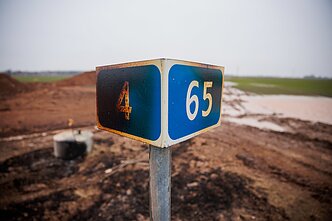 Exploded pipeline near Pasvalys in northern Lithuania