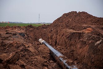 Exploded pipeline near Pasvalys in northern Lithuania