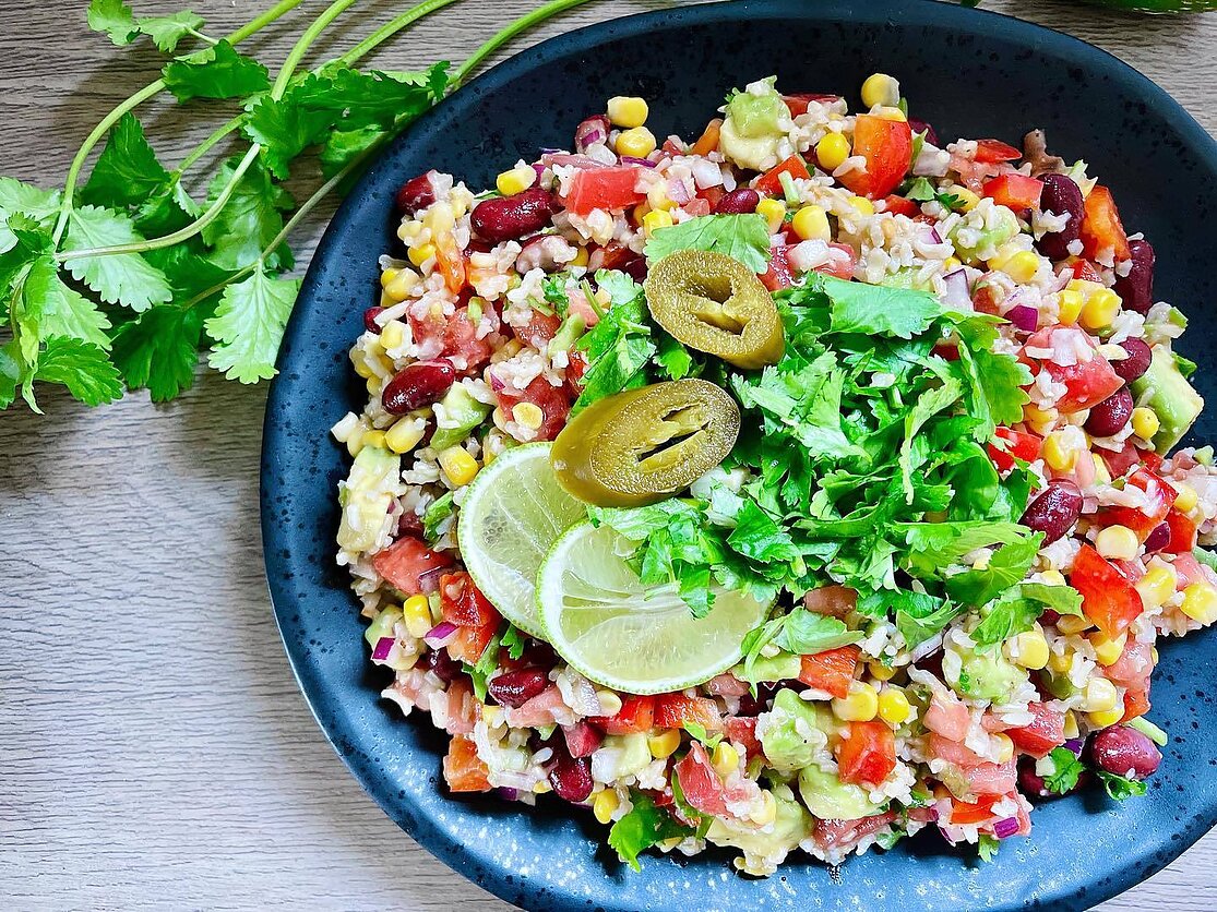 Meksikietiškos ryžių salotos