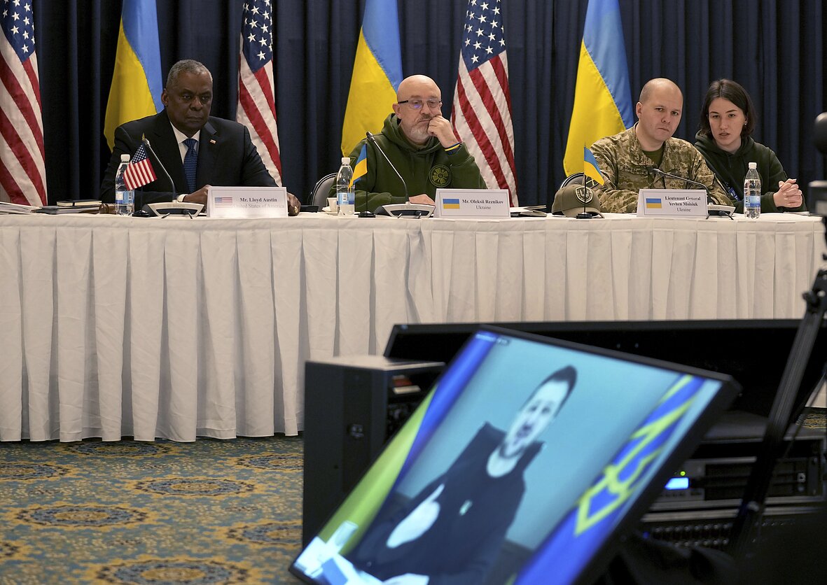Ukrainos gynybos kontaktinės grupės susitikimas Ramšteino oro pajėgų bazėje Ramšteine, Vokietijoje