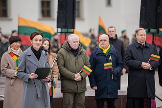 Gedimino pilies bokšte iškelta nauja trispalvė