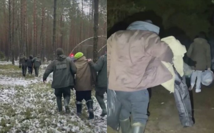 VSAT: du Čepkelių pelkėje įstrigusius neteisėtus migrantus gelbėtojai išnešė neštuvais