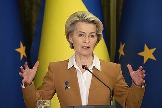 Ursula von der Leyen ir Volodymyras Zelenskis Ursula von der Leyen ir Volodymyras Zelenskis