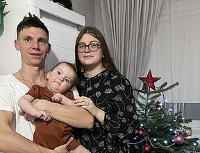 Milana su tėveliais