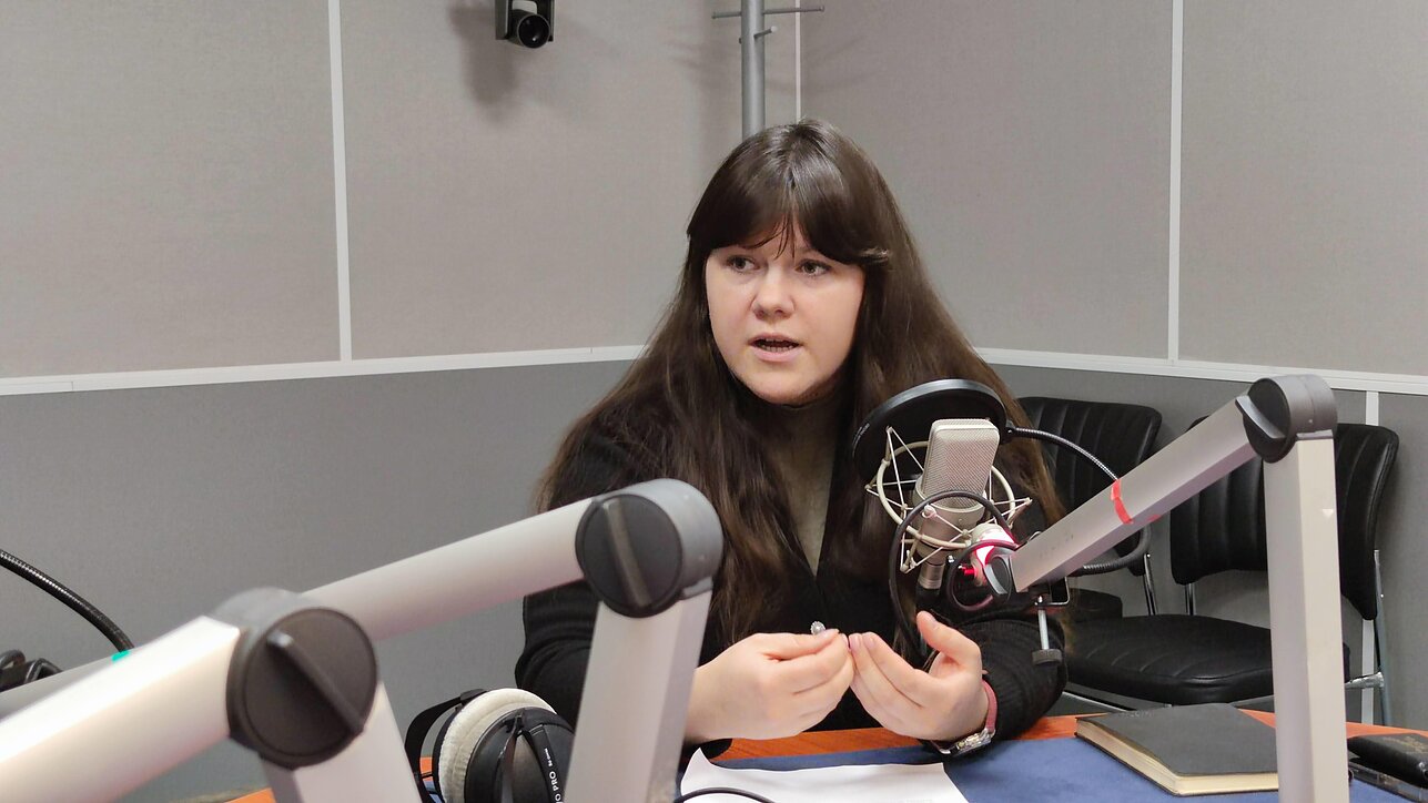 Українська юристка Катерина Латиш у студії Радіо LRT Klasika