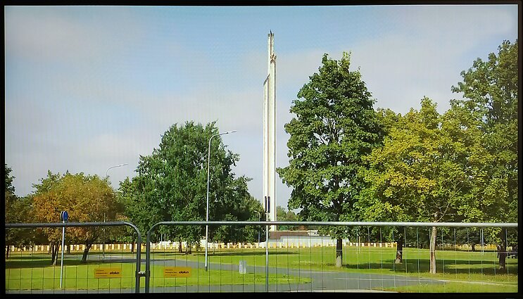 Pergalės monumento demontavimas Rygoje Pergalės monumento demontavimas Rygoje