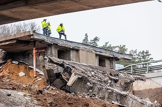 Bridge section collapses during demolition work on Lithuania’s main motorway