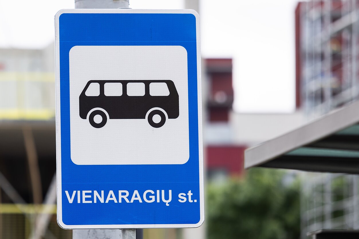 Vienaragių (Unicorn) bus stop in Vilnius 
