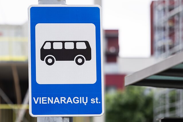 Vienaragių (Unicorn) bus stop in Vilnius 