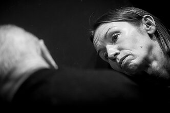 Spektaklio „Barbarai“ repeticijos akimirka. Viktorija Kuodytė