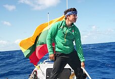 Aurimas Valujavičius rowing solo across the Atlantic Aurimas Valujavičius rowing solo across the Atlantic