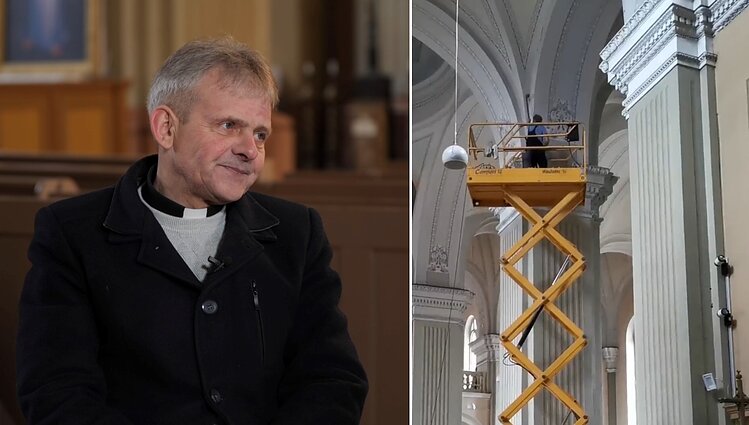 Nepaprasti žmonės. Parapijiečius stebinantis Joniškio klebonas savo rankomis šveičia bažnyčią ir tvarko automobilius: mes juk ne angelai