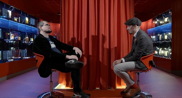 Režisierius Emilis Vėlyvis ir laidos vedėjas Donatas Puslys