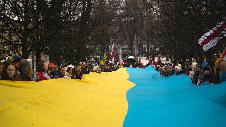 МАРШ НА ПІДТРИМКУ УКРАЇНИ У ВІЛЬНЮСІ 24 ЛЮТОГО 2023 РОКУ