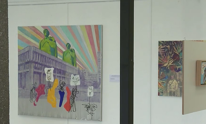 Dailininkų sąjungos galerijoje atidaryta paroda „Ramybė viesulo aky“: dailininkas įkvėpimo sėmėsi iš Oskaro Milašiaus poezijos